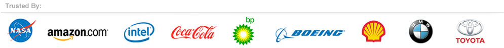 Trusted by: NASA, Amazon.com, Intel, Coca-Cola, BP, Boeing, Shell, BMW and Toyota